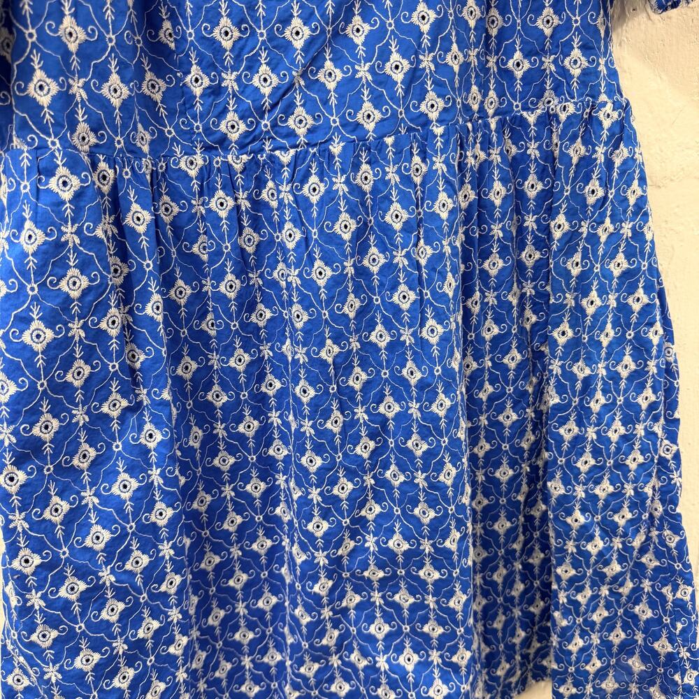 Rhode x Target Blue Embroidered Eyelet Dress Square Neck Puff Sleeve - Picture 3 of 10